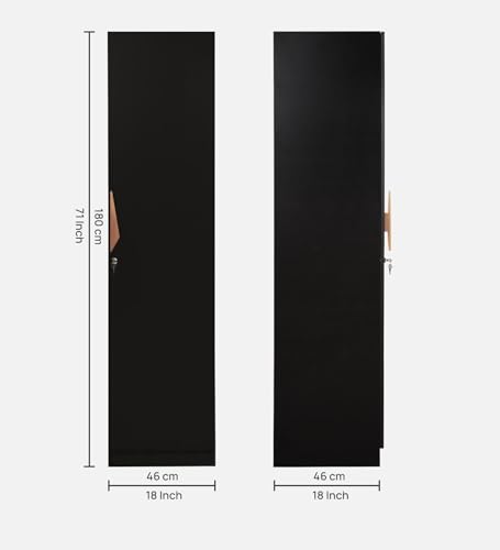 Image of Mintwud Pepperfry Engineered Wood Wardrobe with Doors Storage | Wooden Almirah Cupboard for Clothes Storage Organizer for Living Room Home Bedroom Furniture (Wenge Finish)