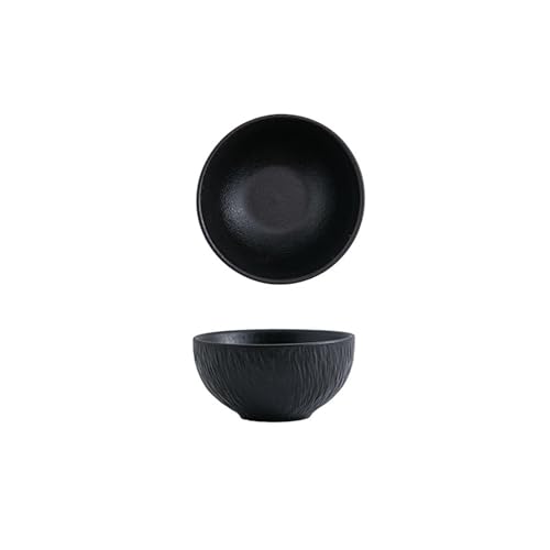 Nordic Home Texture Retro Keramik exquisite Hochtemperaturscheibe - 11,4 cm Schüssel, schwarz