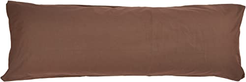 douceur d'intérieur 1640725 Taie de Traversin Uni Coton + Point Bourdon 57 Fils Noisette 185 x 85 cm