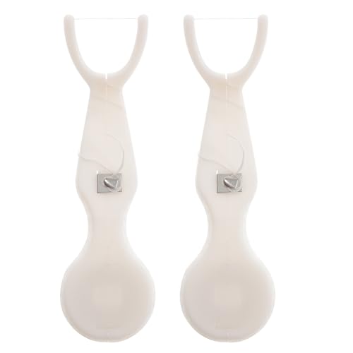 Veemoon Palillos de Hilo Dental Reutilizables en Forma Mango de Plástico Blanco Soporte para Limpieza Interdental Precisa 2 Unidades Cuidado Bucal en Casa y Viajes