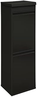 ARREGUI Top CR226-B Recycled Steel Waste Bin with Storage Box with Lid, Waste Separation System with 2 Removable Plastic Inner Bins with Handle, 2 x 17 L (34 L), Black