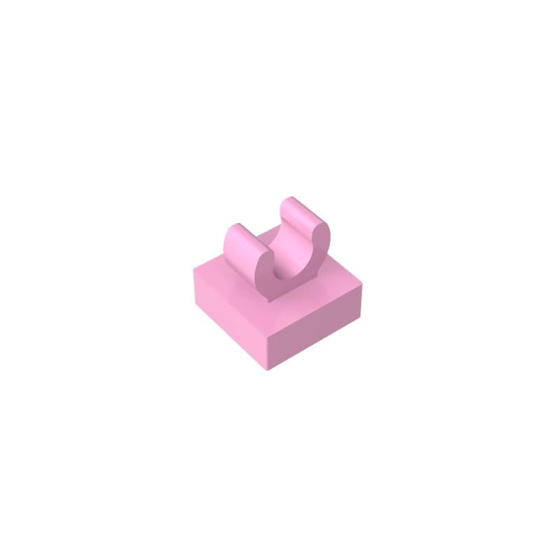 Gobricks 15712 Hinge Plate Tile Special 1x1 with Clip with Rounded Edges 50 Pieces GDS-818 Compatible with Lego Building Blocks Color:Bright Pink — image 1