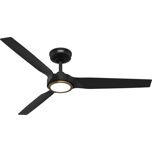 Image of Hunter 52 inch ZenTech Outdoor Smart Ceiling Fan, LED Light, Remote, Black