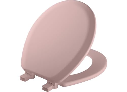 Mayfair 46EC 023 Molded Wood Toilet Seat with Lift-Off Hinges, Round, Pink