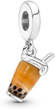 Bubble Tea Dangle Charm 925 Sterling Silver Charm Compatible with Pandora Charms, and Many Other UK Charm Bracelets.