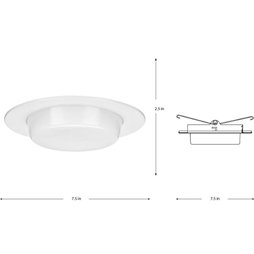 Progress Lighting P806005-028 6" Recessed Drop Lensed Shower Trim con Difusor de Vidrio Esmerilado Satinado Blanco para Housing de 6 pulgadas (Serie P806N) miniatura 6