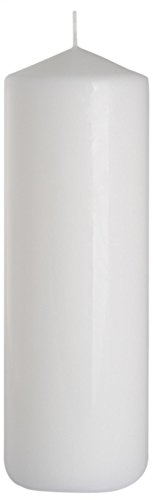 Stumpenkerze weiß, Ø 8 x 25cm hoch, ca. 160 h Brenndauer !