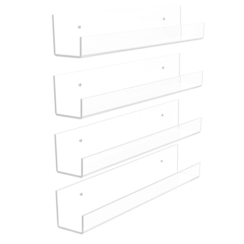 YFEEN 4 Pack Acrylic Shelves for Wall Storage,12