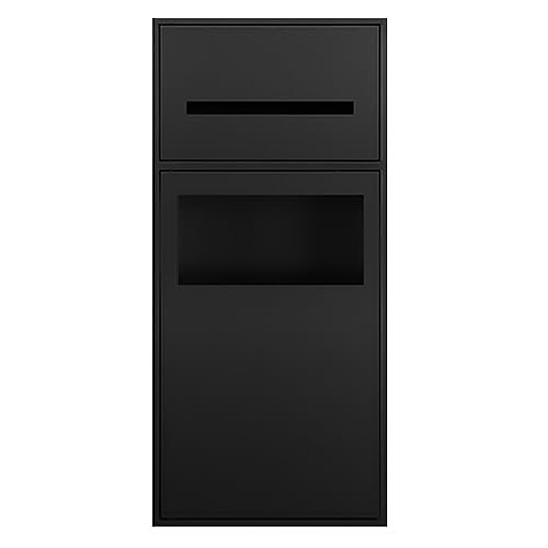 QUSYZD Waterproof Shower Niche Recessed,Recessed Niche,Shower Niche, Stainless Steel Bathroom Shelves, Embedded Wet Room Alcove with Built-in Trash Can, Toilet,Matte Black-28x60x13.5CM