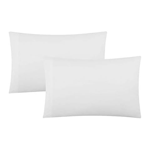 Evolive Ultra Soft Brushed Microfiber Standard Size 20"x30" Pillowcases Pair Set of 2 (20"x30" Standard, White) Cover