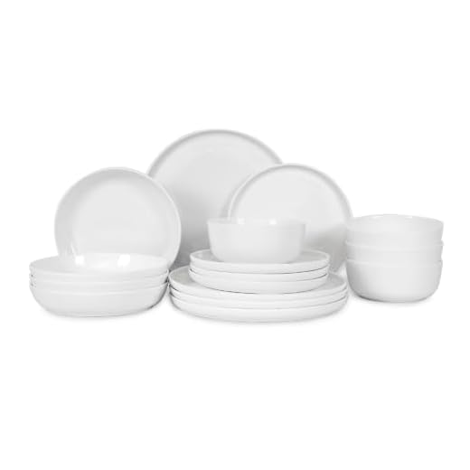 Table 12 16-Piece Natural White Coupe Dinnerware Set, Service for 4