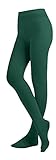 EMEM Apparel Women's Ladies Solid Colored Opaque Dance Ballet Costume Microfiber Footed Tights Stockings Fashion Hunter Green C