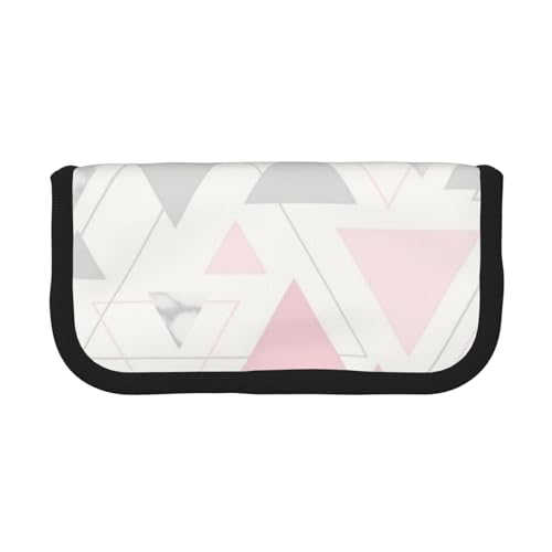 Marmo triangolo geometrico Astuccio per matite per in per penne a matita di grande capacità argento rosa tela grigio