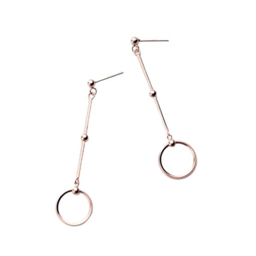 Pendientes de moda largos geométricos para mujer en color rosa dulce