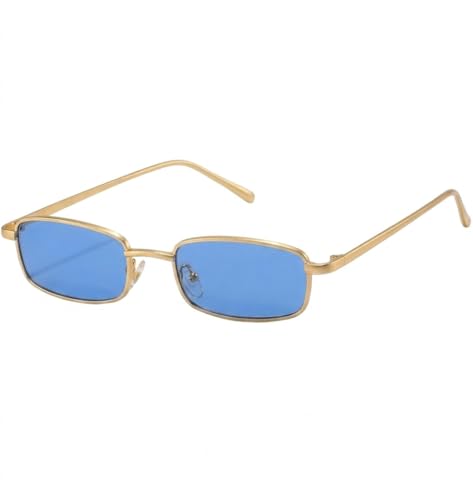 Image of Rectangle Retro UV Protection Sunglasses for Men & Women, Stylish 90's Narrow Frame