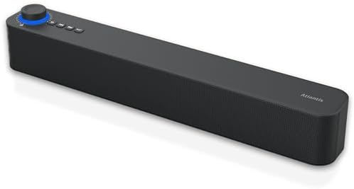 Barre de Son, 20W Barre de Son Filaire/sans Fil Portable avec Prise Audio 3,5 mm Enceintes Bluetooth Home Cinéma Système Audio Surround Stéréo pour TV, PC, Smartphone, Tablette, etc