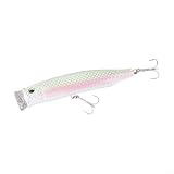 Floating Saltwater Popper Fishing Lure with 3D Eyes and Stainless Steel Wire, ABS Body for Surf Casting to Tuna, Striped Bass, Roosterfish and Mahi-Mahi, Topwater Crankbait Design(4)