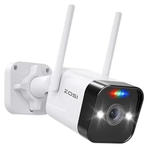 ZOSI 2.5K WiFi Security Camera with Person Vehicle Detection, 4MP CCTV Camera Outdoor Indoor, Home Surveillance Camera with Spotlight Siren, Color Night Vision, 2-Way Audio, Cloud/ Local Sto