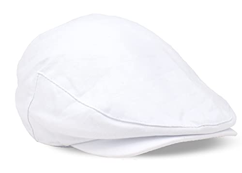 Dan Merchandise Ivy Cap Newsboy Hats for Men | Finest Soft Washed Cotton Women's and Men's Newsboy caps | Premium, Pure Wool Cabbie Hats for Men and Women. (White, S/M) Dan Merchandise Ivy Cap Newsboy Hats for Men | Finest Soft Washed Cotton Women's and Men's Newsboy caps | Premium, Pure Wool Cabbie Hats for Men and Women. (White, S/M)
