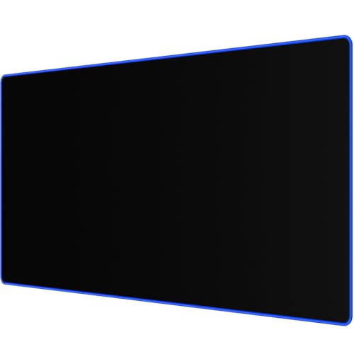 Image of JIALONG Large Gaming Mouse Pad, Extended Mousepad with Blue Stitched Edges, XXL Desk Mat, Big Computer Keyboard Mat for Gaming and Office, 35.4 x 15.7 inches