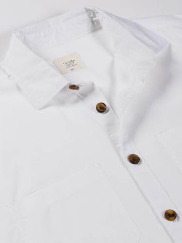 Image of Thomas Scott Men's | Solid | Full Sleeve | Oversized Fit | Cotton Blend | Spread Collar | Casual Shirt