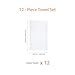 Amazon Basics Soft and Thick Cotton Hand Towels, 16 x 26 in, White, 12-Pack