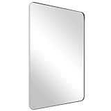 ANDY STAR Chrome Mirror for Bathroom, 22'x30' Metal Frame Wall Mirror with Rounded Corner, Modern Rectangle Bathroom Vanity Mirror（Polish Finish）