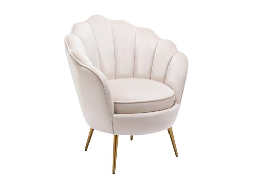 Vente-unique - Sessel mit gerader Rückenlehne 1 Lalea - Samt - beige