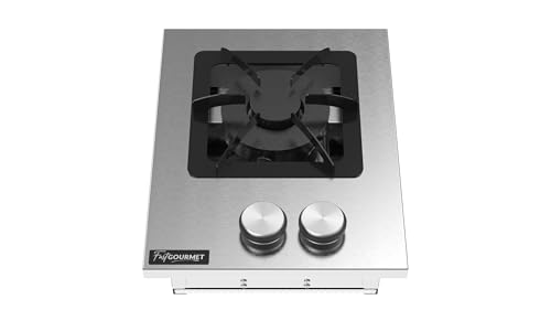 Cooktop a Gás 1 Boca Duplo de Embutir Industrial Inox Grelha 20x20
