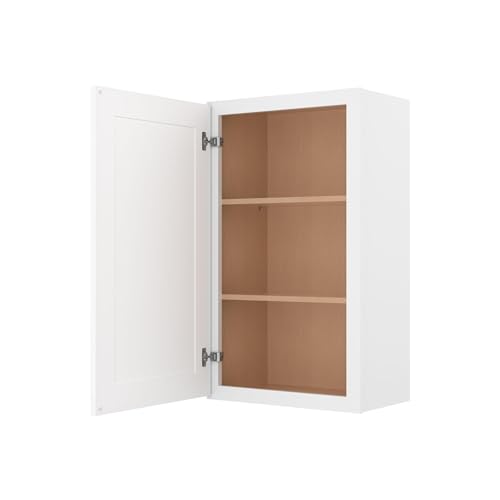 Image of Furinno Shaker Wall Kitchen Cabinet, Ready to Assemble, 12 D x 21 W x 36 H, White