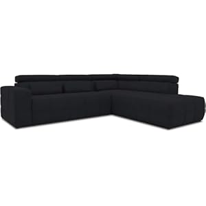 DOMO. collection Ecksofa Brandon, Sofa mit Rückenfunktion in L-Form, Polsterecke, Eckgarnitur Ottomane rechts 275 x 228 x 98 cm (BxTxH), schwarz