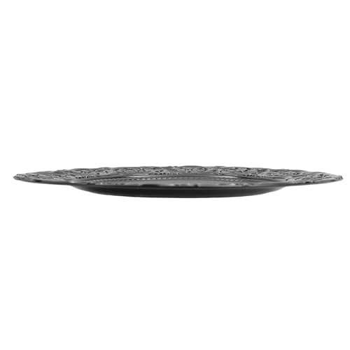 100 platos cargadores redondos modernos de 13 pulg. negro miniatura 7