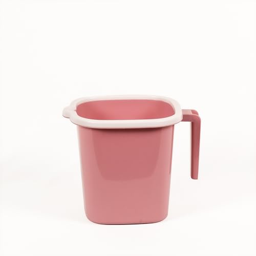 Image of MODWARE Premium Orchid Bucket and 1L Mug Set, 20 litres, Polypropylene, Square, Lightweight, Durable, 2 Pieces (Pink)