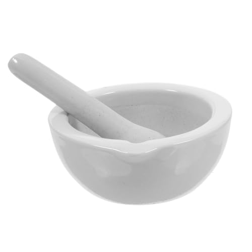 Cabilock Porcelain Pestle Set Ceramic Pestle Grinding Bowl for Spices Seasoning Crush Pot User-Friendly