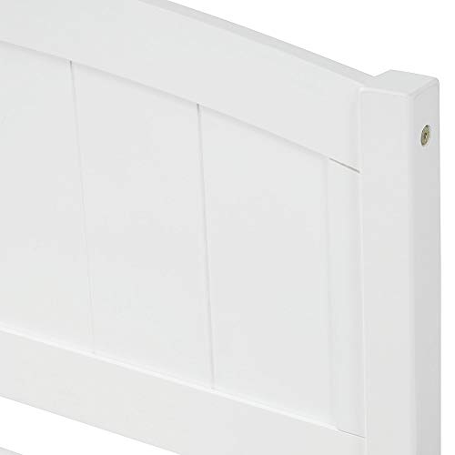 Twin Platform Bed with Trundle, Rockjame Minimalistic Stylish Wood Bed Frame, Easy to Install, Suitable for Kids, Teens and Adults (White)