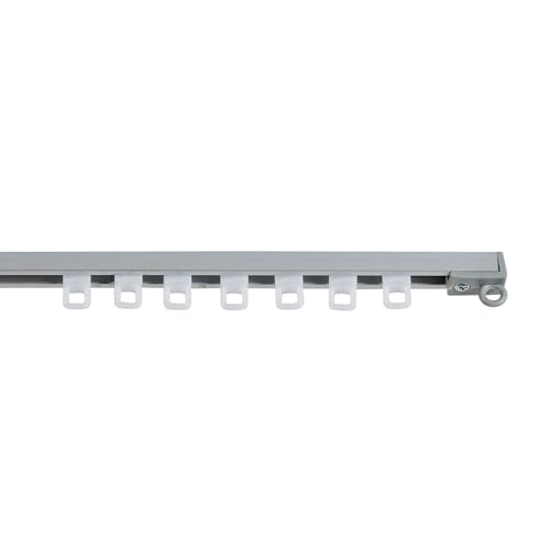 Riel para Cortinas Ligero y Sencillo, Riel de Instalación Directa a Techo con Acabados de Calidad para puertas y ventanas Guías decorativas CINTACOR Aluminio 150 cm