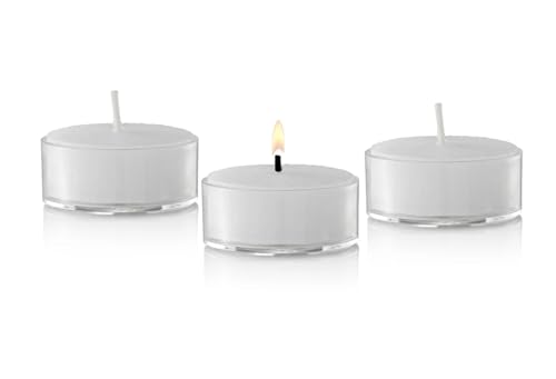 D'light Online Velas de té sin Aroma, Clear Cup, 5 Hour (Set of 125)