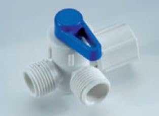 Manifold Shut Off Valve 1/2in Compression x 1/2in MPT White/Red