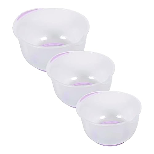 Secen London 3 Piece Plastic Mixing Kitchen Bowl Set,Handles Easy Pour Spout and Non Slip, Three Sizes Small Large (2,5-2,0-1,5 Lt) (Pink)