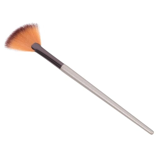 SHERCHPRY Fan Shape Makeup Brush with Wooden Handle Professional Nylon Bristles for Powder Application for Womens Makeup Routine and Blending Single