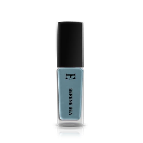 Image of SERENE SEA Vegan Nail Polish Dusty Blue Color | Long Lasting Chip Resistant Formula | Quick Dry Glossy Finish | Non Toxic & Cruelty Free Nail Paint for Women | 10 ml