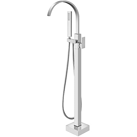 Aolemi Chrome Freestanding Bathtub Faucet with Hand Sprayer Cover