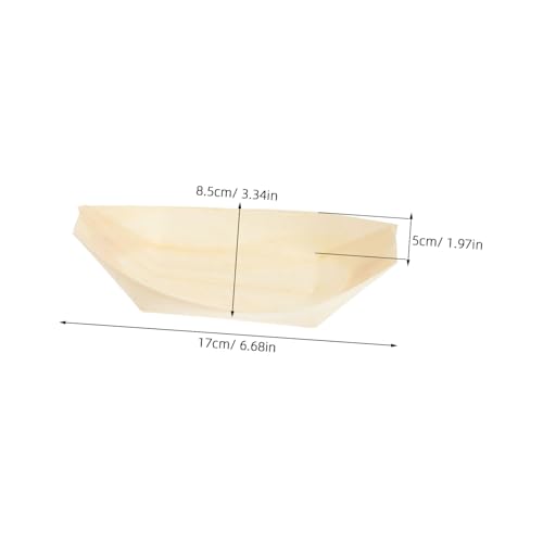 100 platos desechables para sushi de madera 6 pulgadas miniatura 2