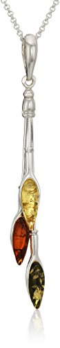 Multicolor Sterling Silver Classic Pendant Necklace, 18"