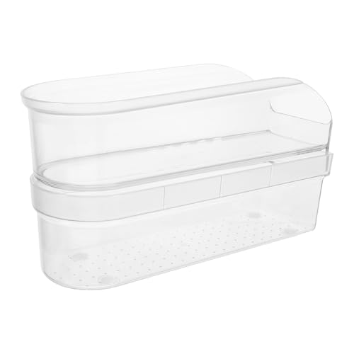 IMIKEYA Mini caixa de armazenamento transparente para acessórios de liquidificadora manual, estojo organizador portátil com tampa para uso doméstico, cozinha e viagens.