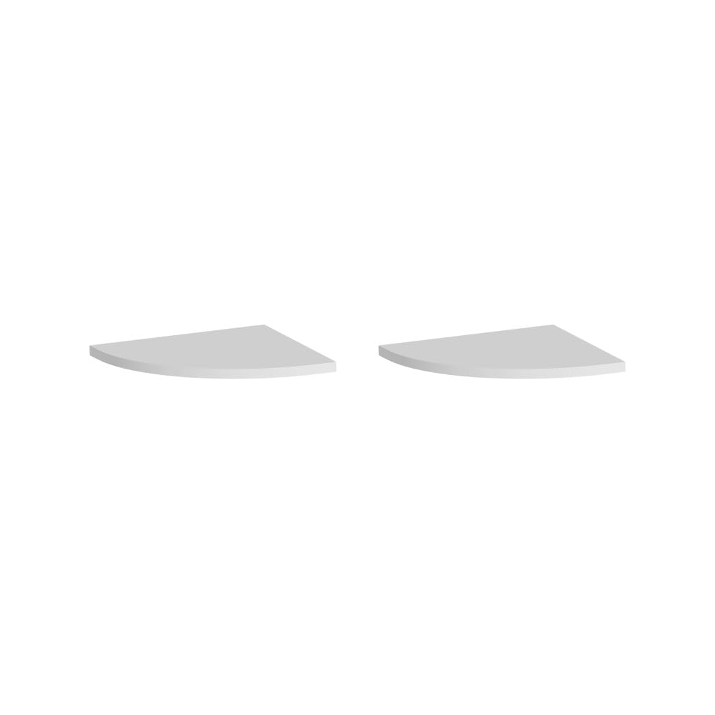 Leisurealeaneag 2 set Floating Corner Shelf Home Furniture for Bathroom Living Room Home Decor, White, 22 cm
