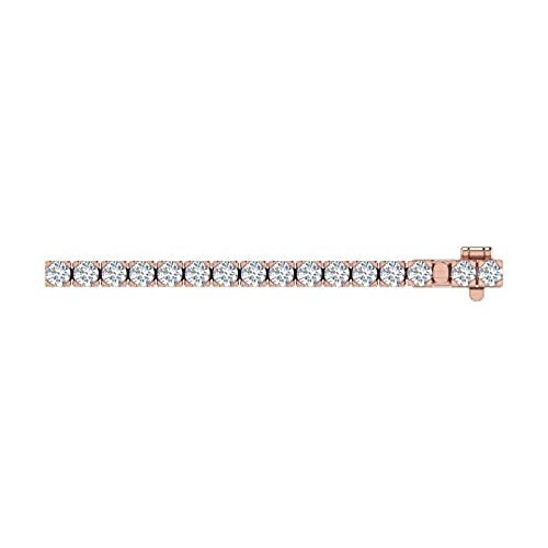 Image of 2 to 7 Carat Natural Diamond Tennis Bracelet for Women in 14K Gold (7 Inch) - IGI Certified (I1-I2 Clarity)