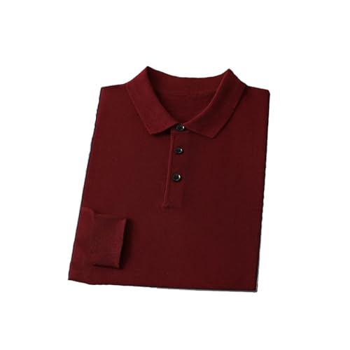 Rfmfkkg Men's Cashmere Sweater Turn-Down Collar Pullover Knitted Casual Loose Warm Soft Jumper