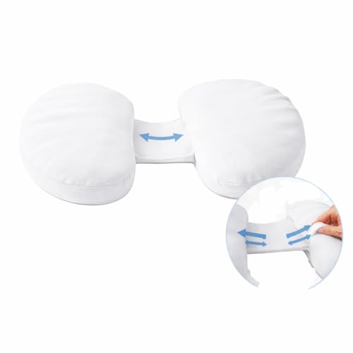 Image of H-Shaped Pregnancy Pillow - Set of 2 | Adjustable Butterfly Dual Wedge for Back, Belly & Hip Pain Relief | Ultra Soft Velvet Maternity Body Support Pillow | Washable, Travel Friendly | White