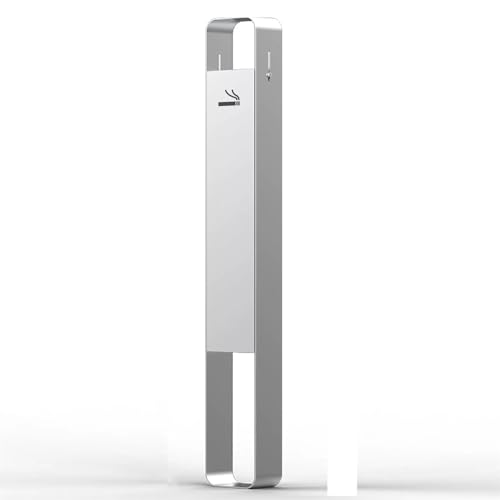 DFEDHF Garbage Cans Stainless Steel Ash Pillar Vertical Cigarette Bin Cigarette Butt Trash Can Cigarette Butt Collection Outdoor Ashtray Outside Trash Bin(B-One Size)